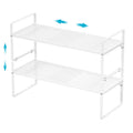 iPEGTOP Expandable Cabinet Shelf Organizer – Heavy Duty Steel Rack, 2 Pack