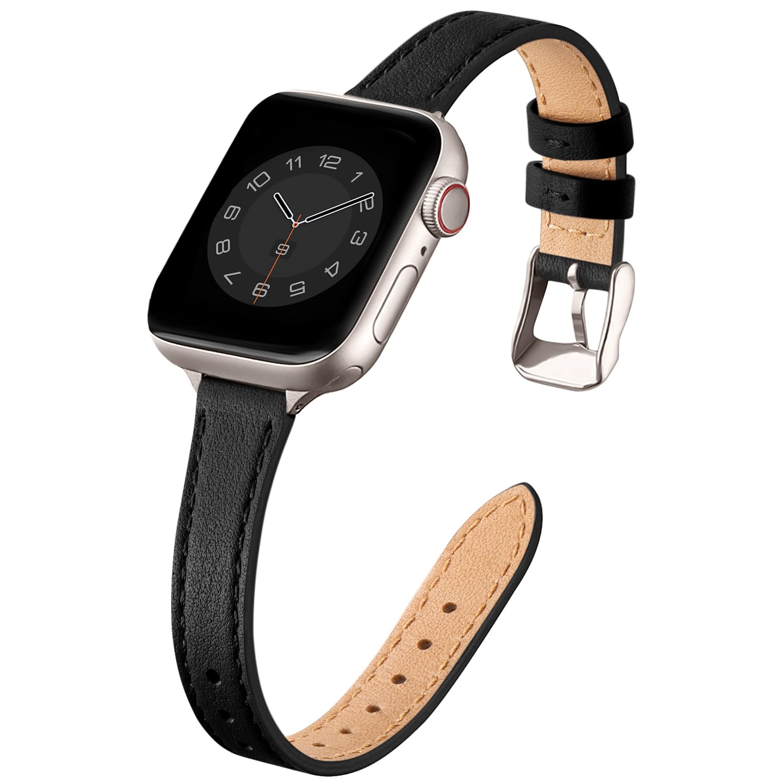 SUNFWR Slim Genuine Leather Strap for Apple Watch 42/41/40/38mm