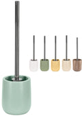 KW Luxury Stoneware Toilet Brush and Holder – Pale Turquoise Dotted
