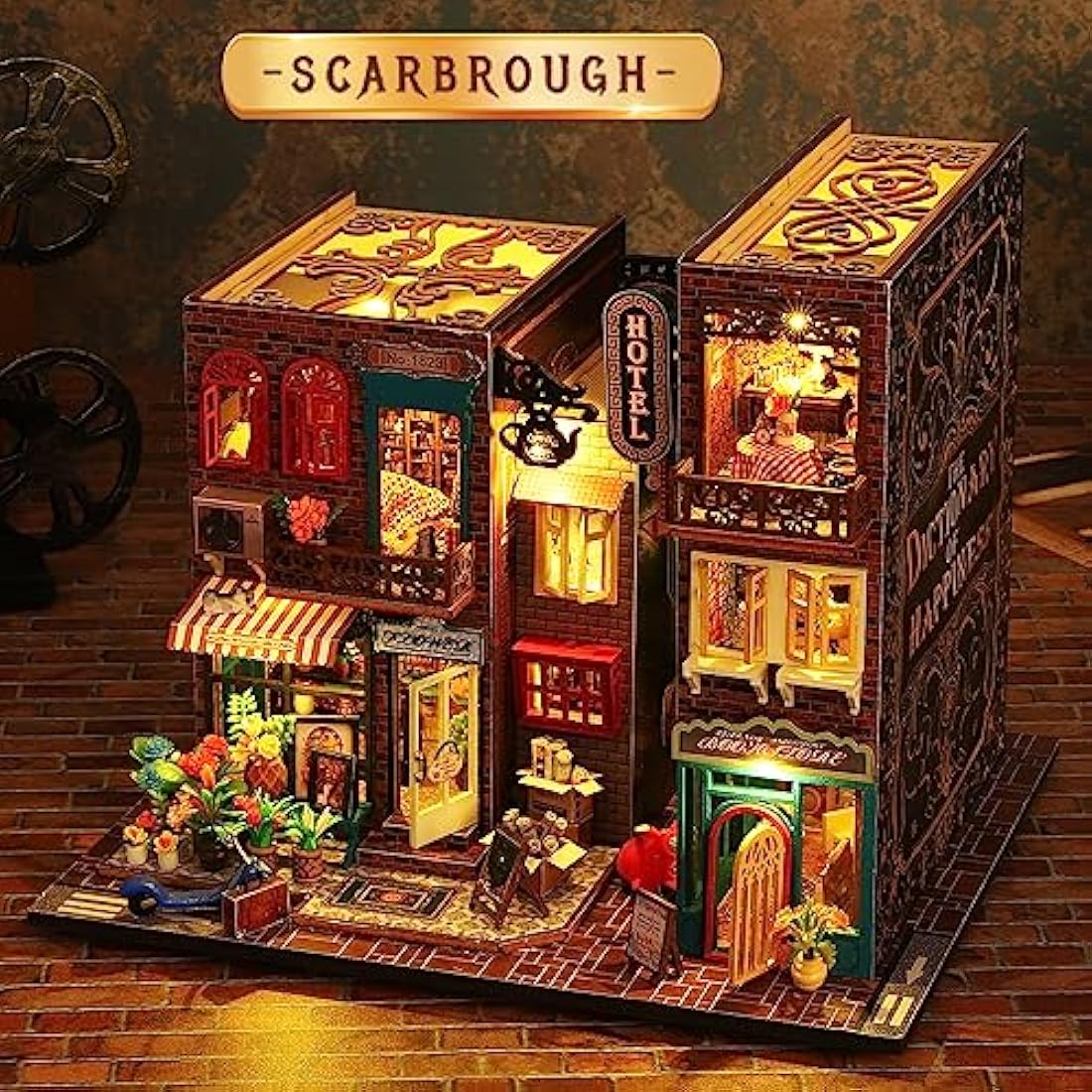 Spilay DIY Miniature Dollhouse Kit - 1:24 Scale Wooden House with Dust Cover