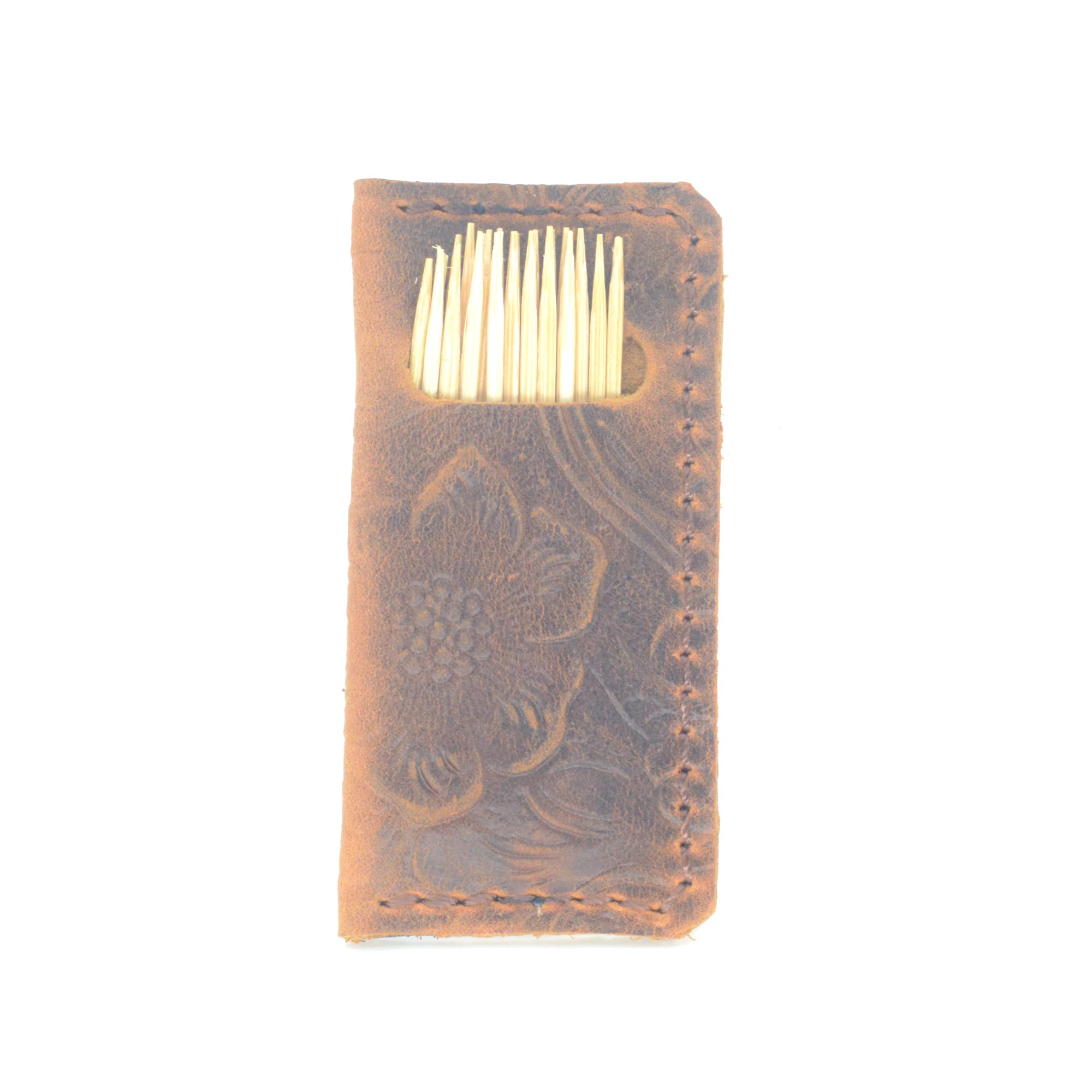 Jolof Store Handcrafted Genuine Leather Toothpick Case – Vintage EDC Holder