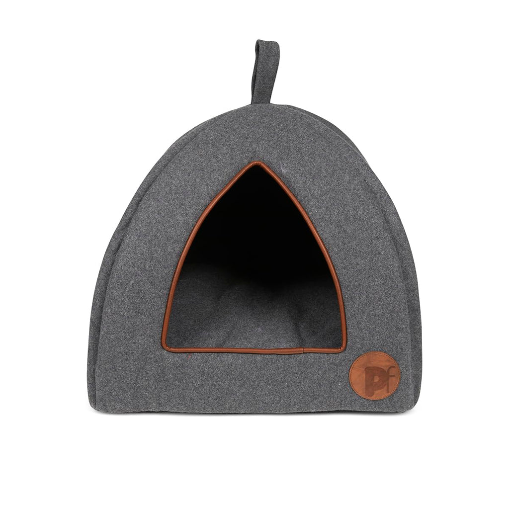 Petface Graphite Grey Felt Igloo Cat Bed – Cozy Indoor Pet Cave