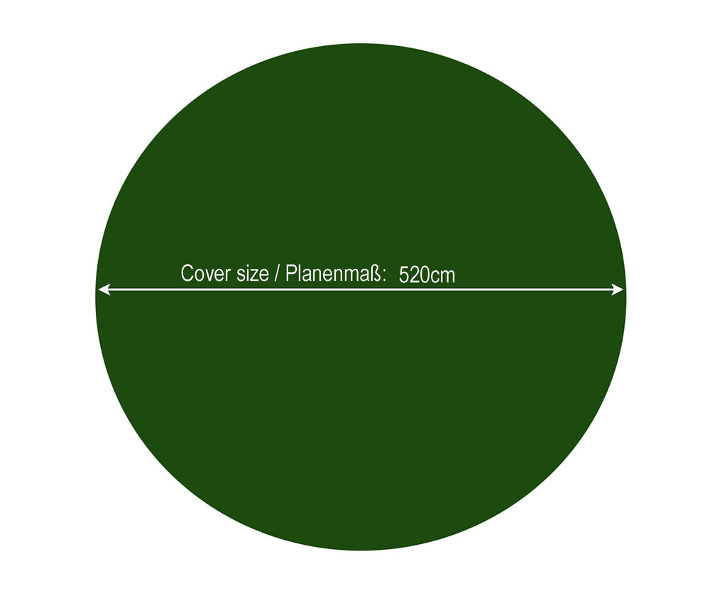 Winter Swimming Pool Cover – 15ft Round Green Tarpaulin 180g/m²