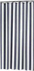 Sealskin Linje Blue Polyester Shower Curtain – Weighted Hem, 180x200cm