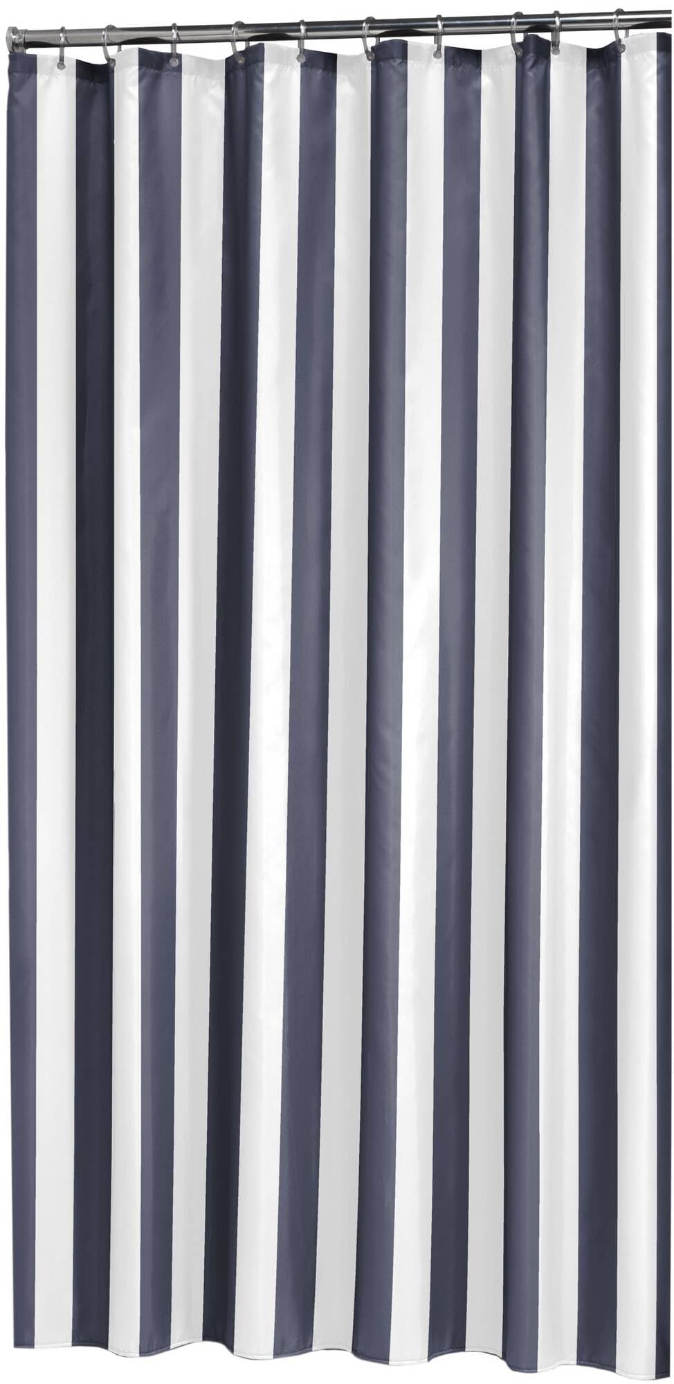 Sealskin Linje Blue Polyester Shower Curtain – Weighted Hem, 180x200cm