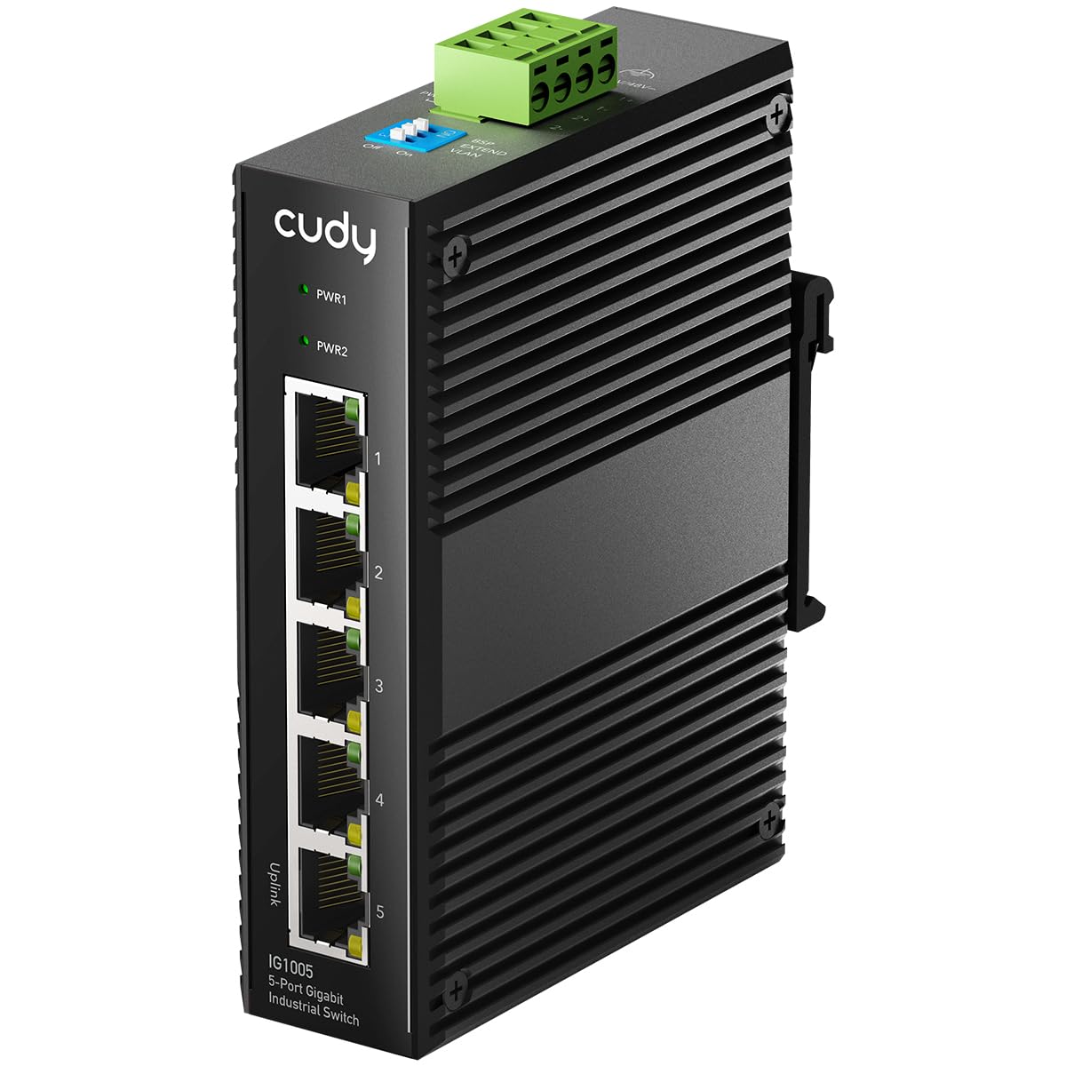 Cudy 5-Port Gigabit Industrial DIN-Rail Network Switch | IP40 Rated