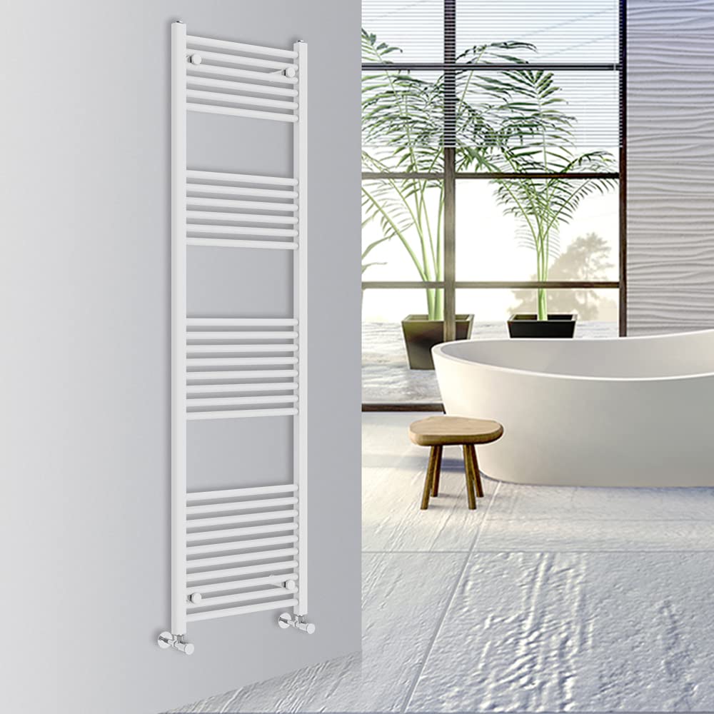 Warmehaus Straight Bathroom Heated Towel Rail Warmer 1800x500mm White - image 1