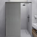 Momooda Folding Linen Shower Curtain – Waterproof Magnetic Grey 100x200cm