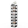 Altdnmaf 8 tier Narrow Shoe Storage Rack, Compact Single Shoerack Stand for Slim Space, Stackable Tall Thin Show Tower, Solid Plastic Shelves