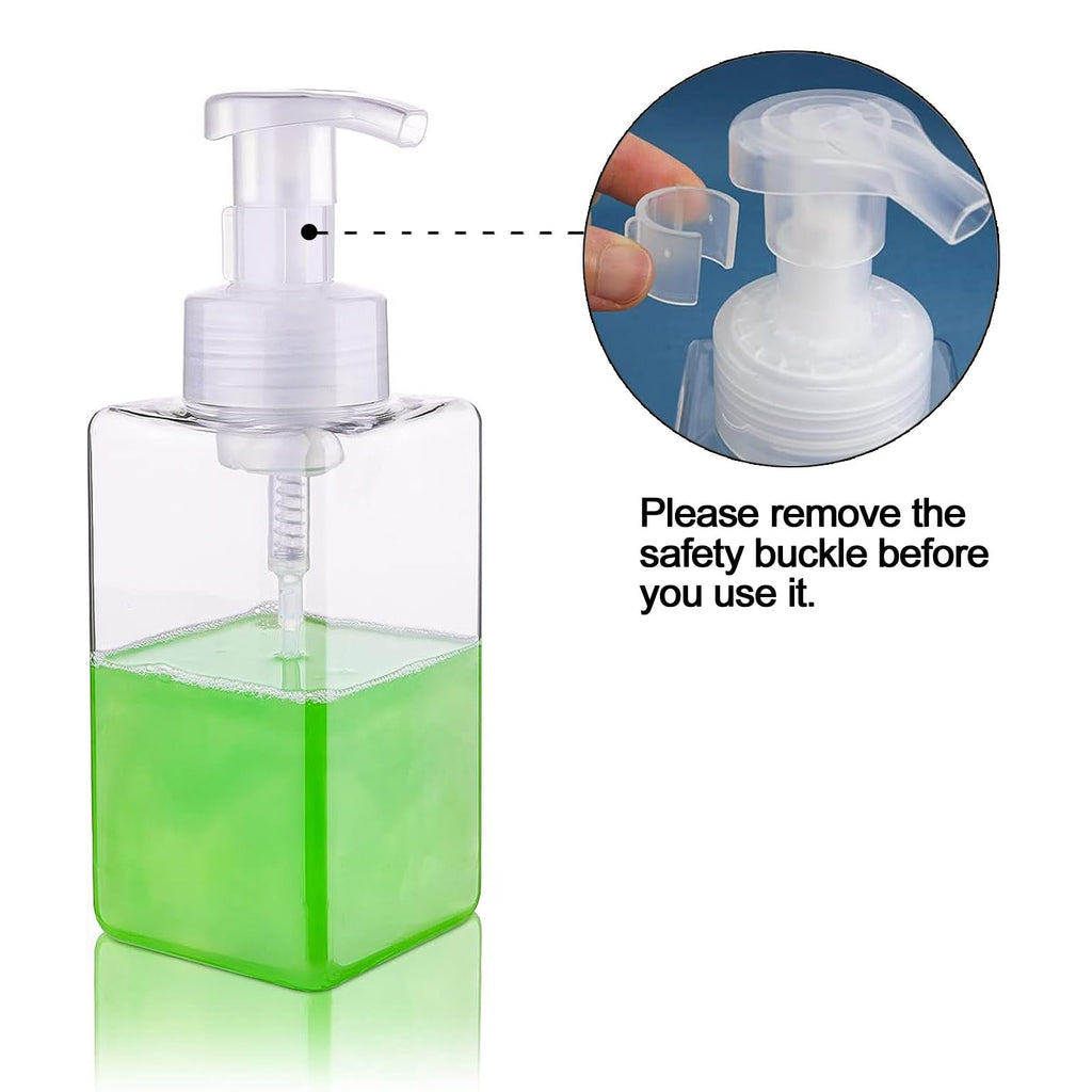 Apstaqeoo Foaming Soap Dispenser, 2Pcs 450ml Hand Soap Dispenser Refillable Foam Soap Liquid Pump Bottles Empty Plastic Shampoo Body Wash Container - image 3