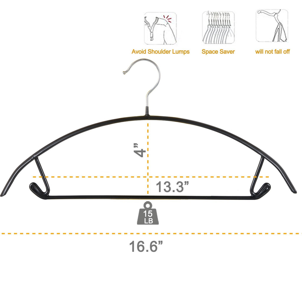 Voilamart Non-Slip Metal Coat Hangers - 30 Pack No Shoulder Bump Hanger