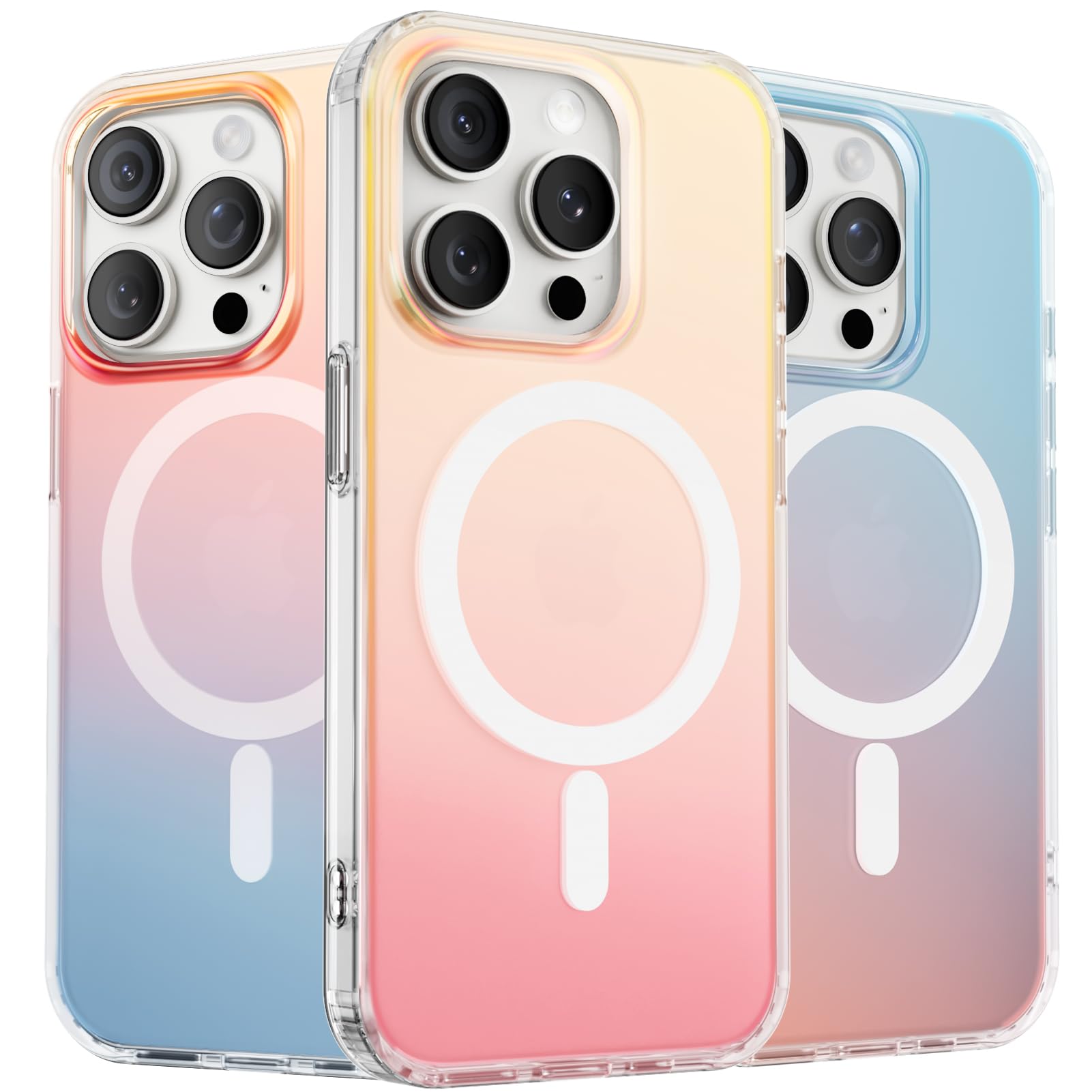 ORNARTO iPhone 15 Pro MagSafe Case – Shockproof Rainbow Cover
