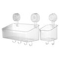 Suction Cup Shower Caddy – 2-Piece Clear PET Storage Shelf
