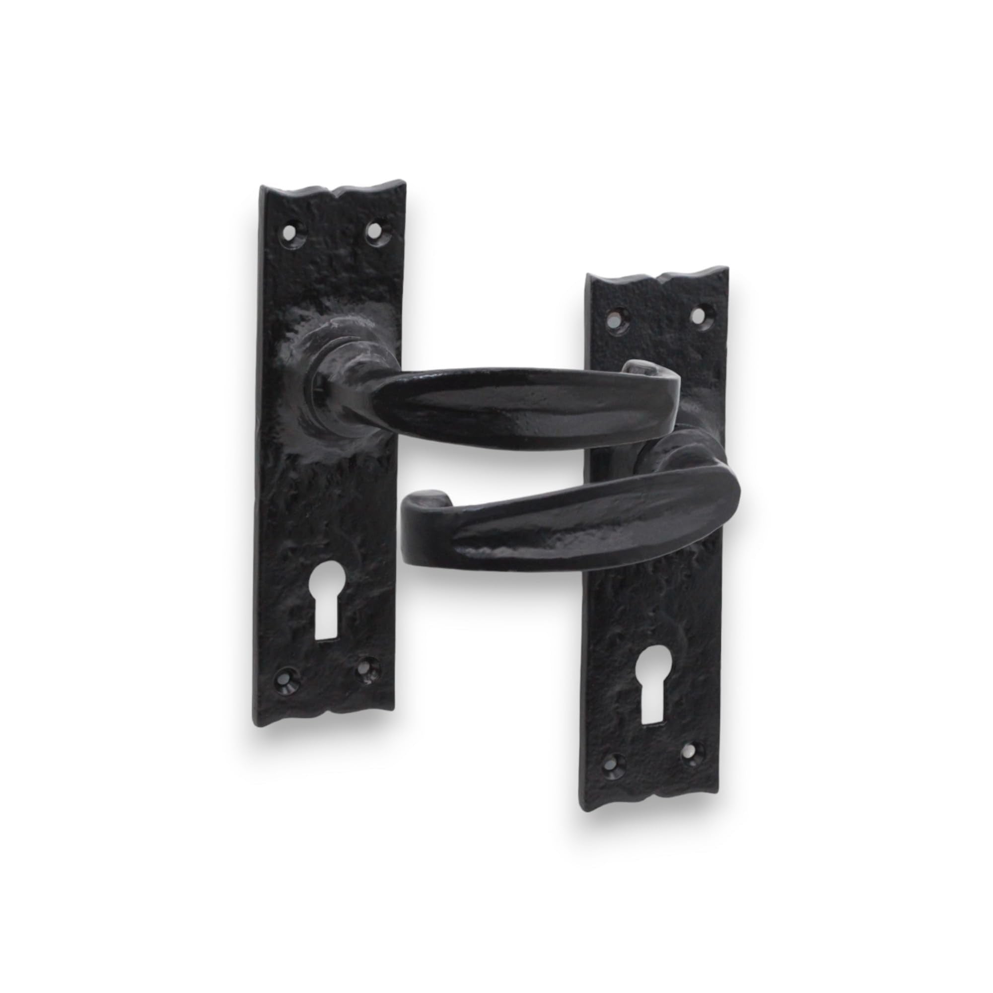 Infinity Decor Isabella Wrought Iron Lever Door Handles - Antique Black