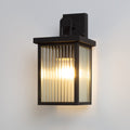 DAWALIGHT Outdoor Wall Lantern – Matte Black Metal & Ribbed Glass Sconce