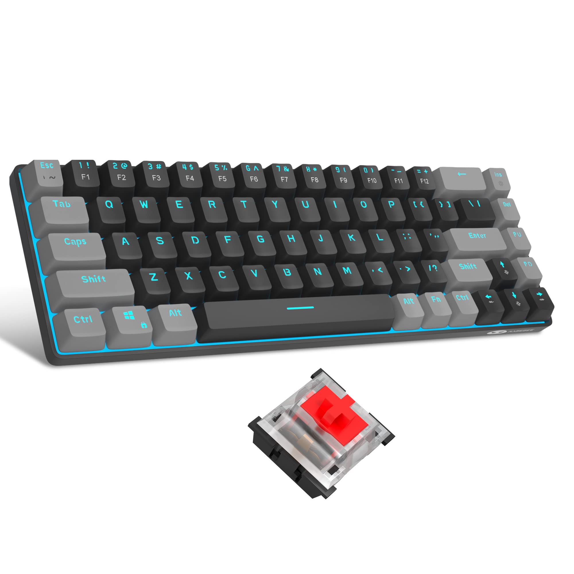MageGee MK-Box 60% Mechanical Gaming Keyboard - Red Switch, 68 Keys