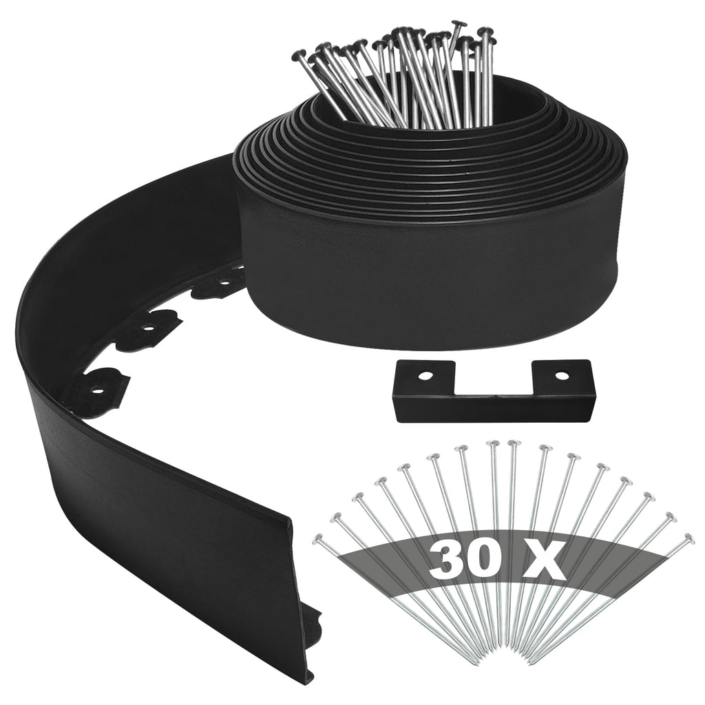 YEEBECA Flexible Lawn Edging Kit | 33ft Garden Border with 30 Steel Anchors