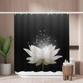 Woutay White Lotus Flower Shower Curtain | Mold Resistant Polyester Fabric