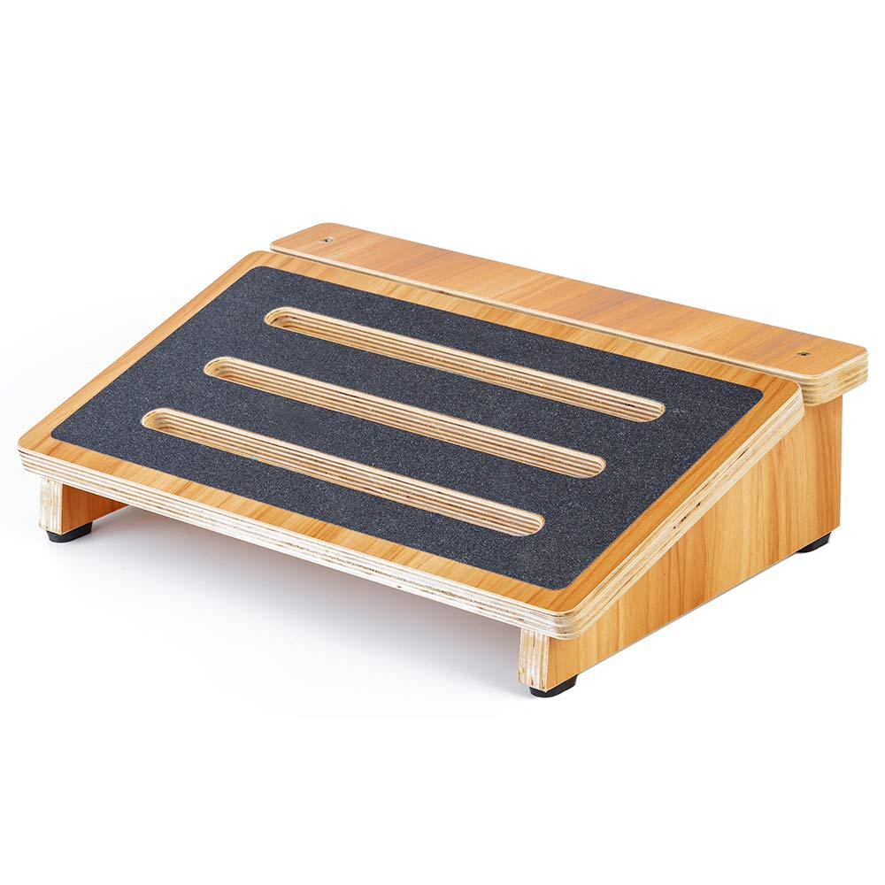 StrongTek Wooden Under Desk Foot Rest – Ergonomic Slanted Posture Support