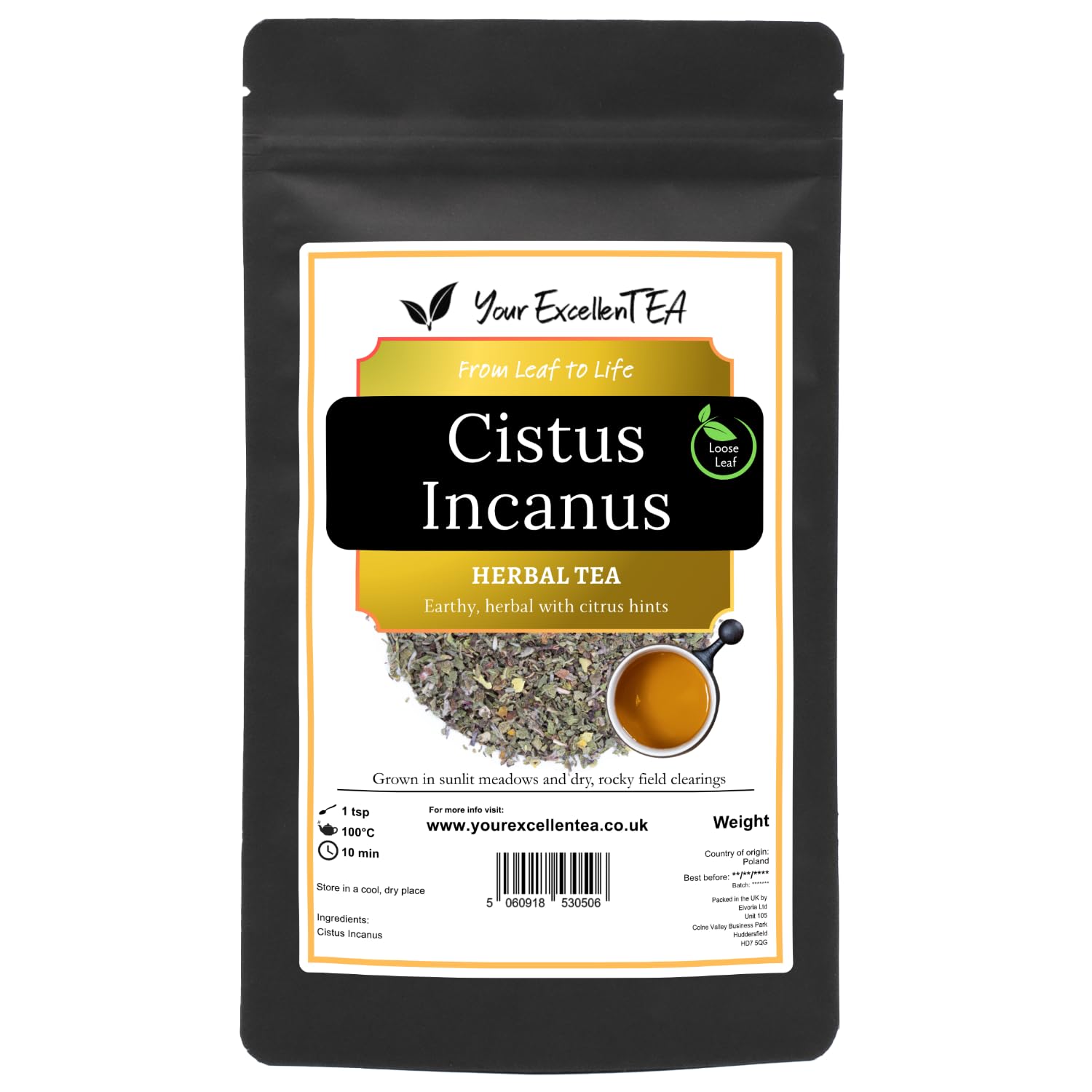 Cistus Incanus Loose Leaf Herbal Tea – Natural Antioxidant Infusion (500g)