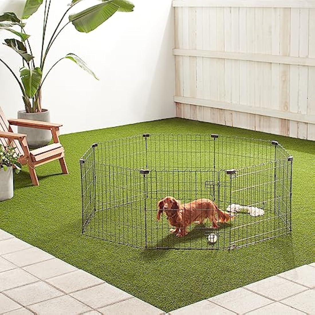 Jolof Store Foldable Metal Dog Playpen – 61 cm High Octagonal Puppy Pen