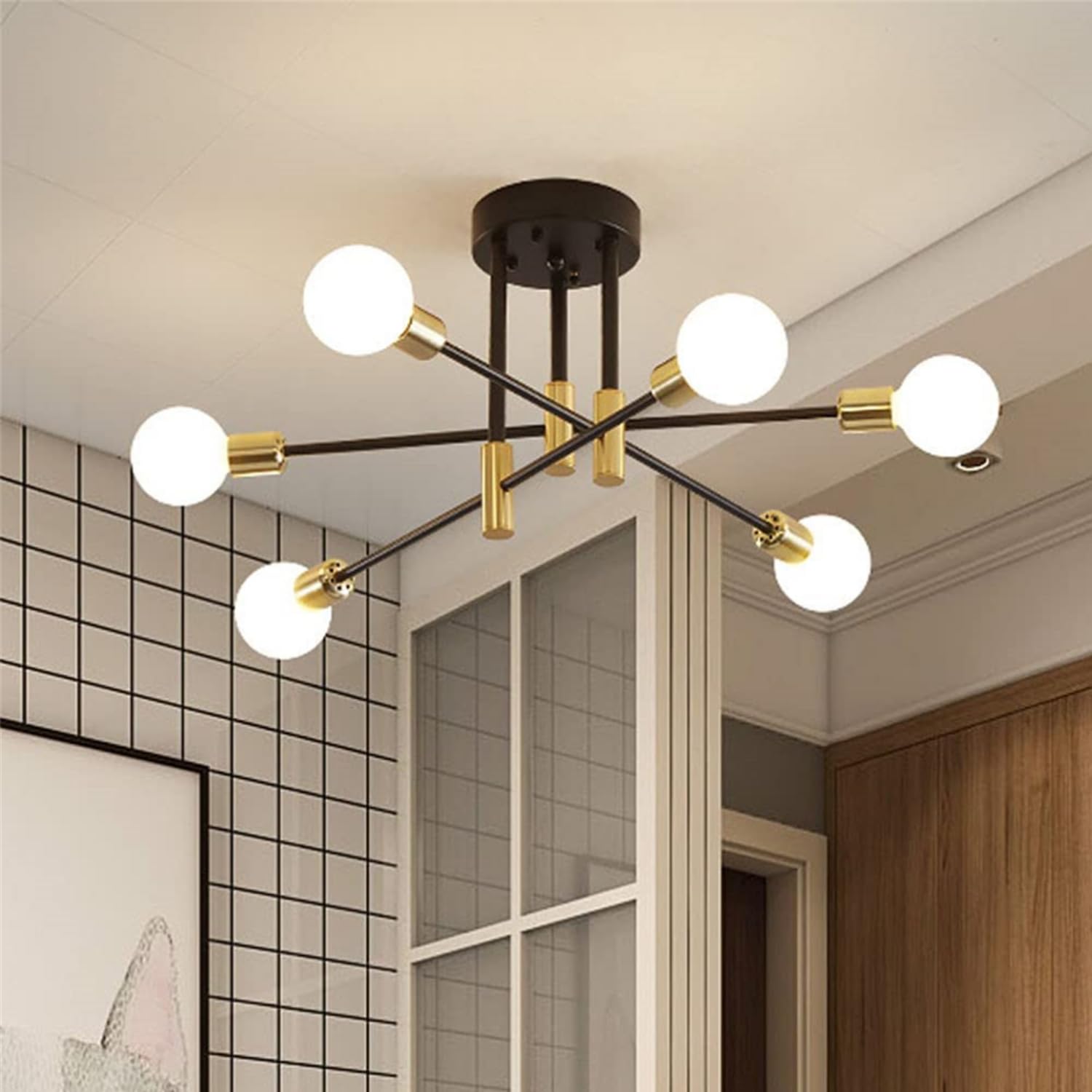 WQCSH Modern Minimalist Chandelier – Metal Satellite Pendant Light