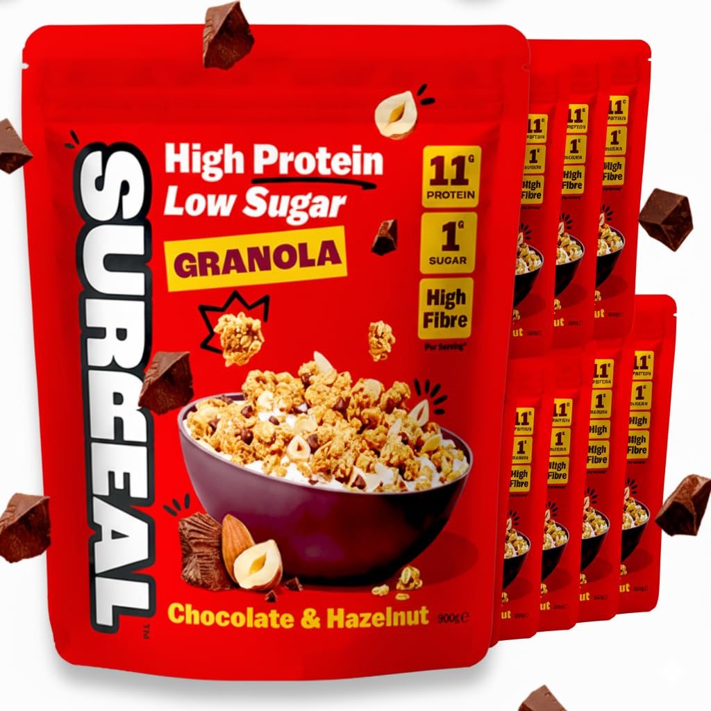 Surreal Chocolate & Hazelnut High Protein Granola - 8 Pack | Vegan