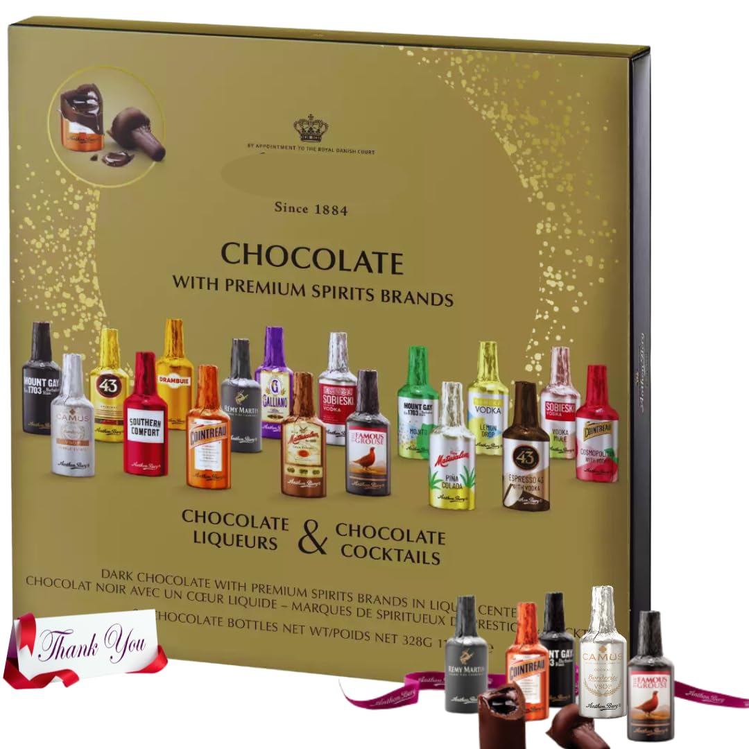 Anthon Berg Dark Chocolate Liqueurs Gift Box – 21 Piece Assortment