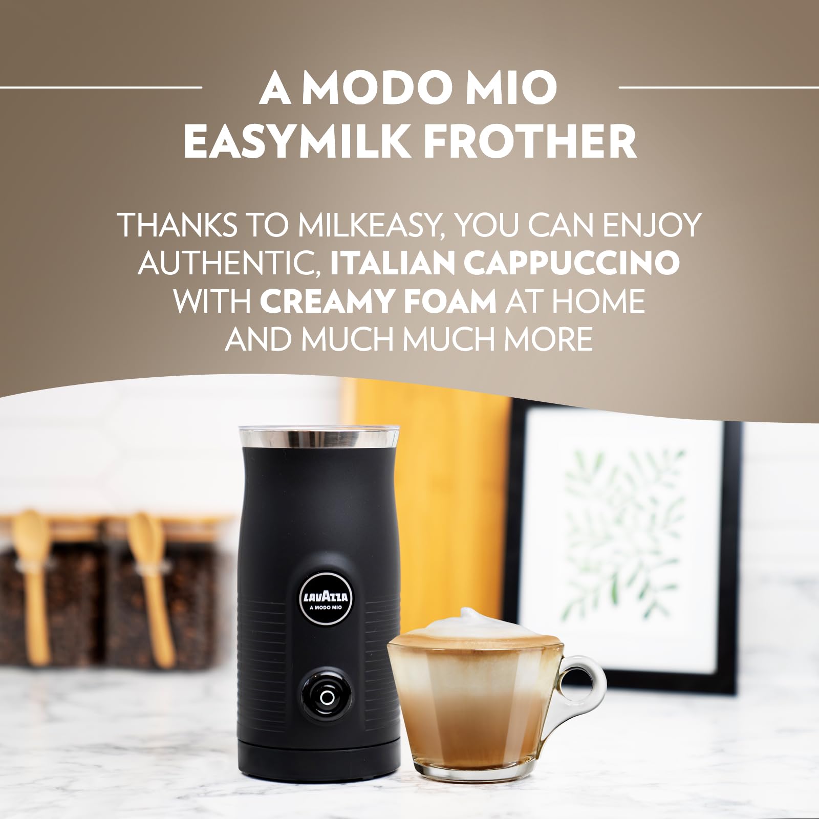 Lavazza MilkEasy Frother – Electric Milk Steamer & Cappuccino Maker, Black