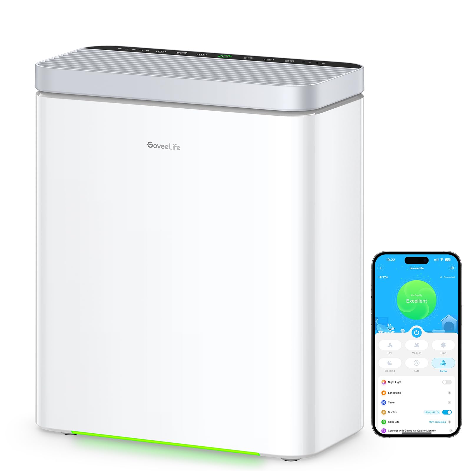 GoveeLife Smart Air Purifier – HEPA Filter for Large Rooms & Allergies