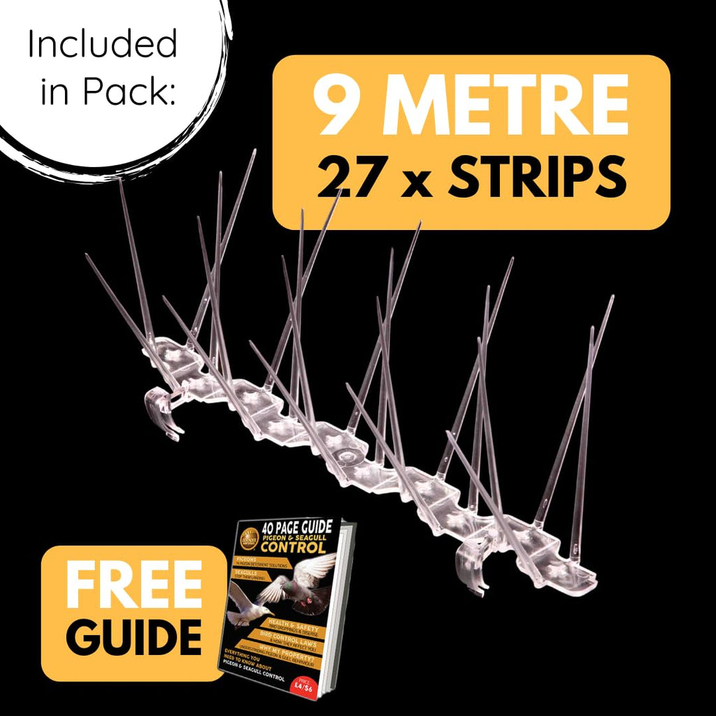 Defender Gutter Bird Spikes - 9m Pack for Pigeons & Seagulls - Jolof Store