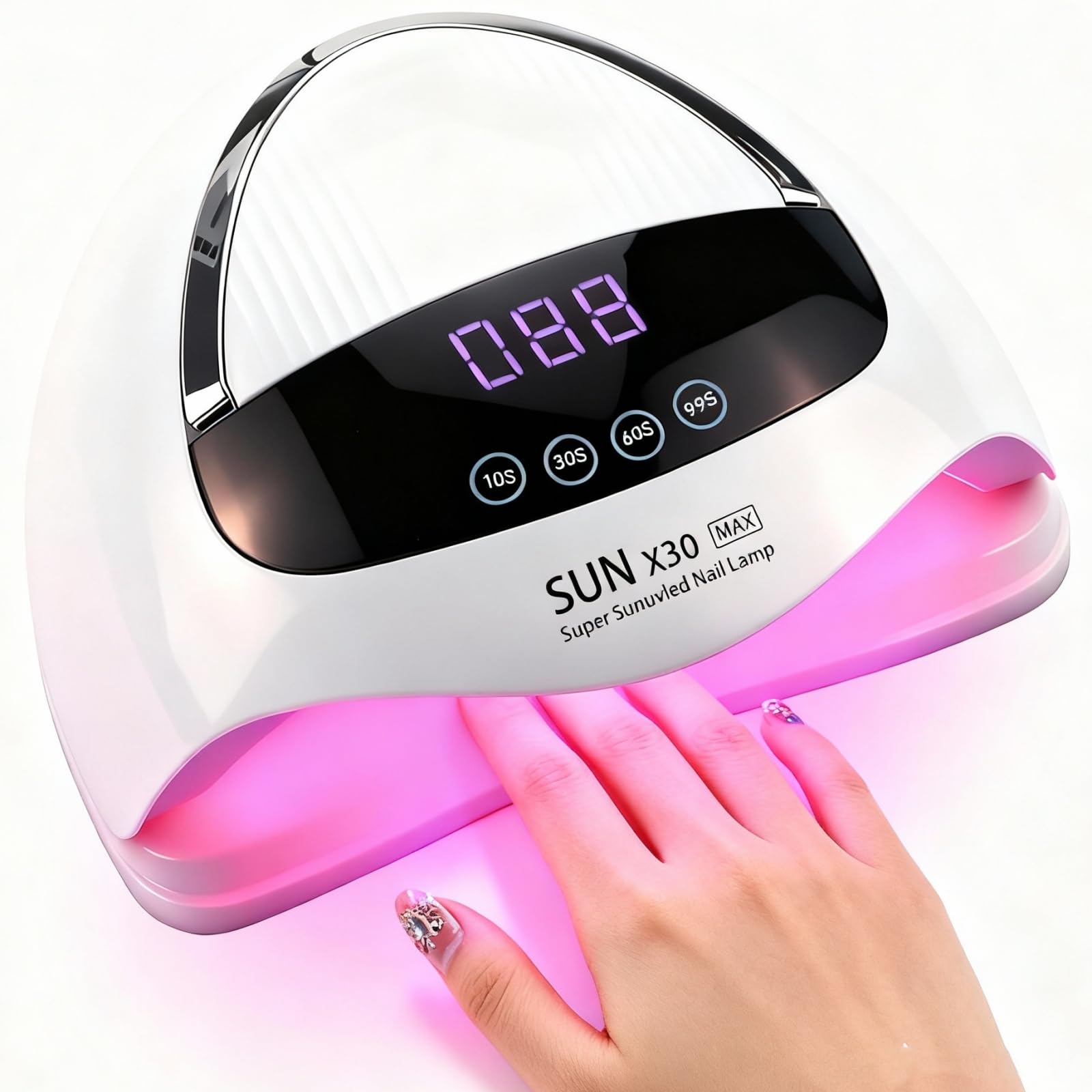 500W UV LED Nail Lamp - 90 LED Gel Polish Dryer with 4 Timers