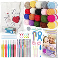 Aeelike Crochet Kit for Beginners - 78pcs Set with 20 Yarn Balls & Tote Bag