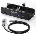 ORICO Aluminum 4-Port USB 3.0 Hub Clip | 5Gbps Data Splitter for Monitors