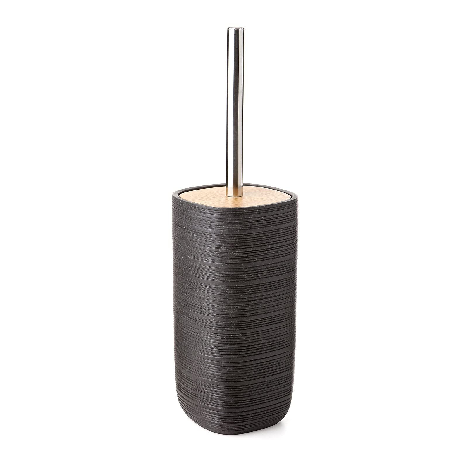 Tatay Bambu Toilet Brush – Black Polyresin Bathroom Cleaner Set