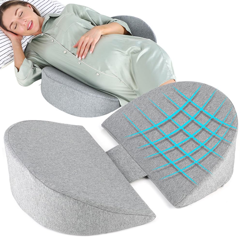 WEIKA Pregnancy Wedge Pillow – Memory Foam Maternity Support, Grey