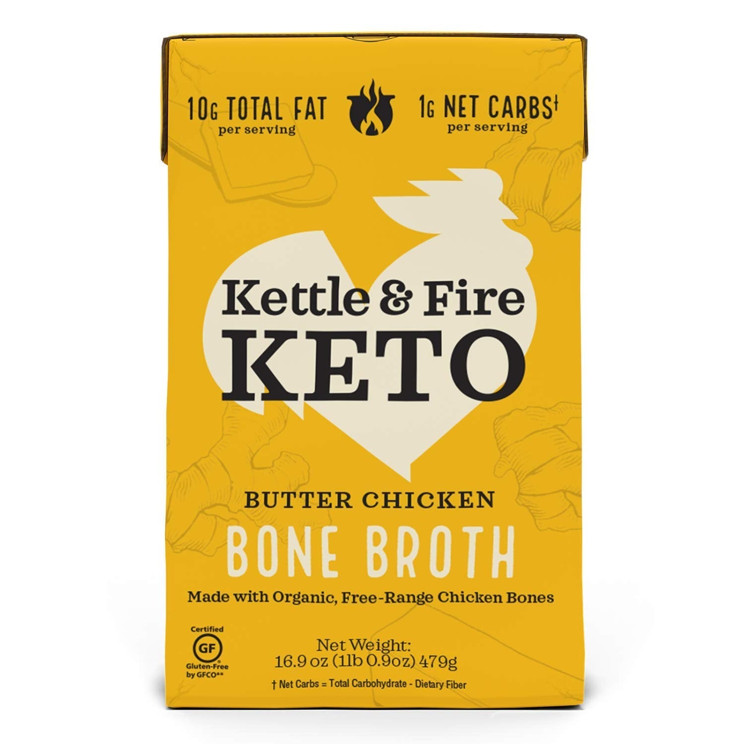 Kettle & Fire Butter Chicken Bone Broth – Keto & Paleo – 16.9 oz