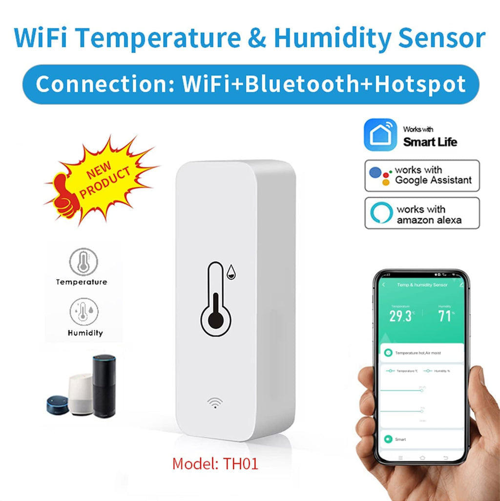 Jolof Store WiFi Smart Thermometer Hygrometer | Tuya App & Alexa (4-Pack)
