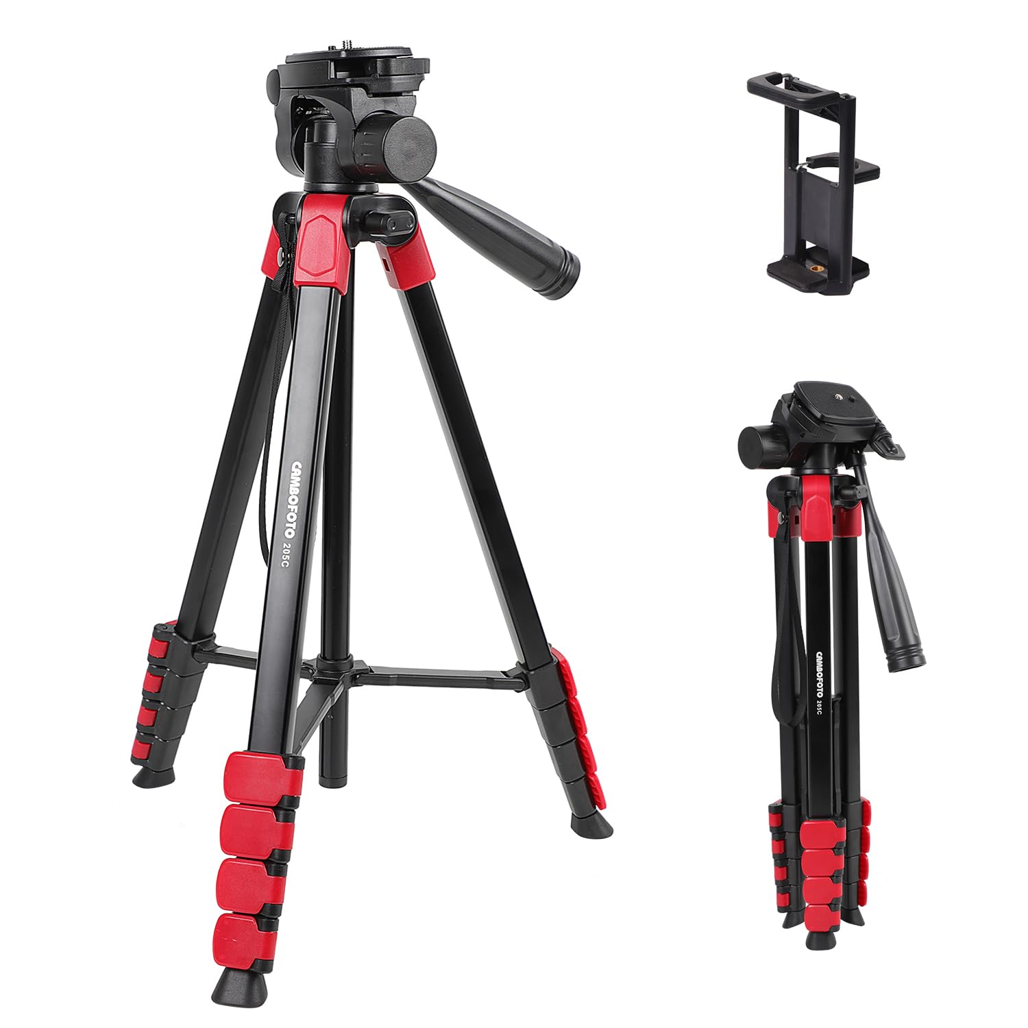 CAMBOFOTO 172cm Professional Aluminum Tripod for DSLR & Smartphones
