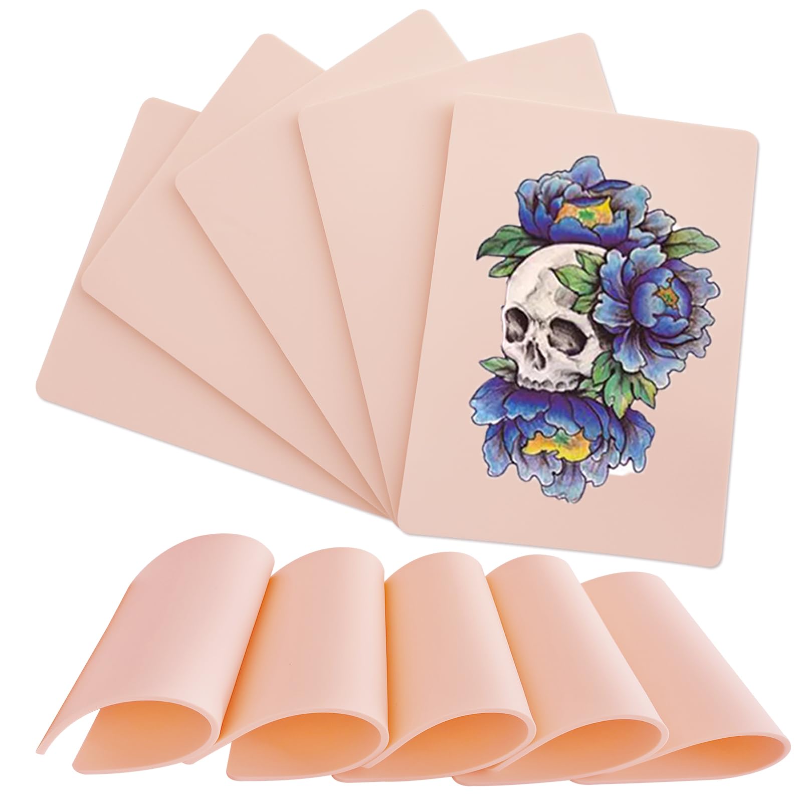 Rayyl 3mm Tattoo Practice Skin – 5PCS Double-Sided Silicone Fake Skin