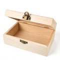 Unpainted Wooden Box with Hinged Lid, 5.9"X3.93"X2.4" Small Decorative Box