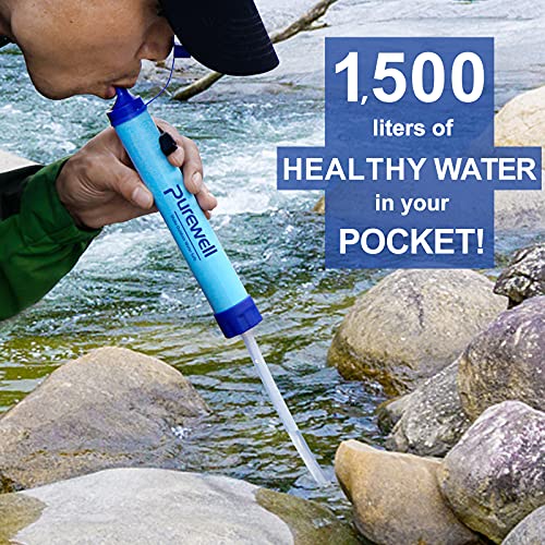 Purewell Portable Water Filter – 0.01μm Survival Purifier for Camping