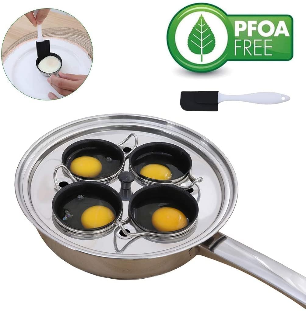 Jolof Store 4-Cup Egg Poacher Pan – Stainless Steel Induction Cookware