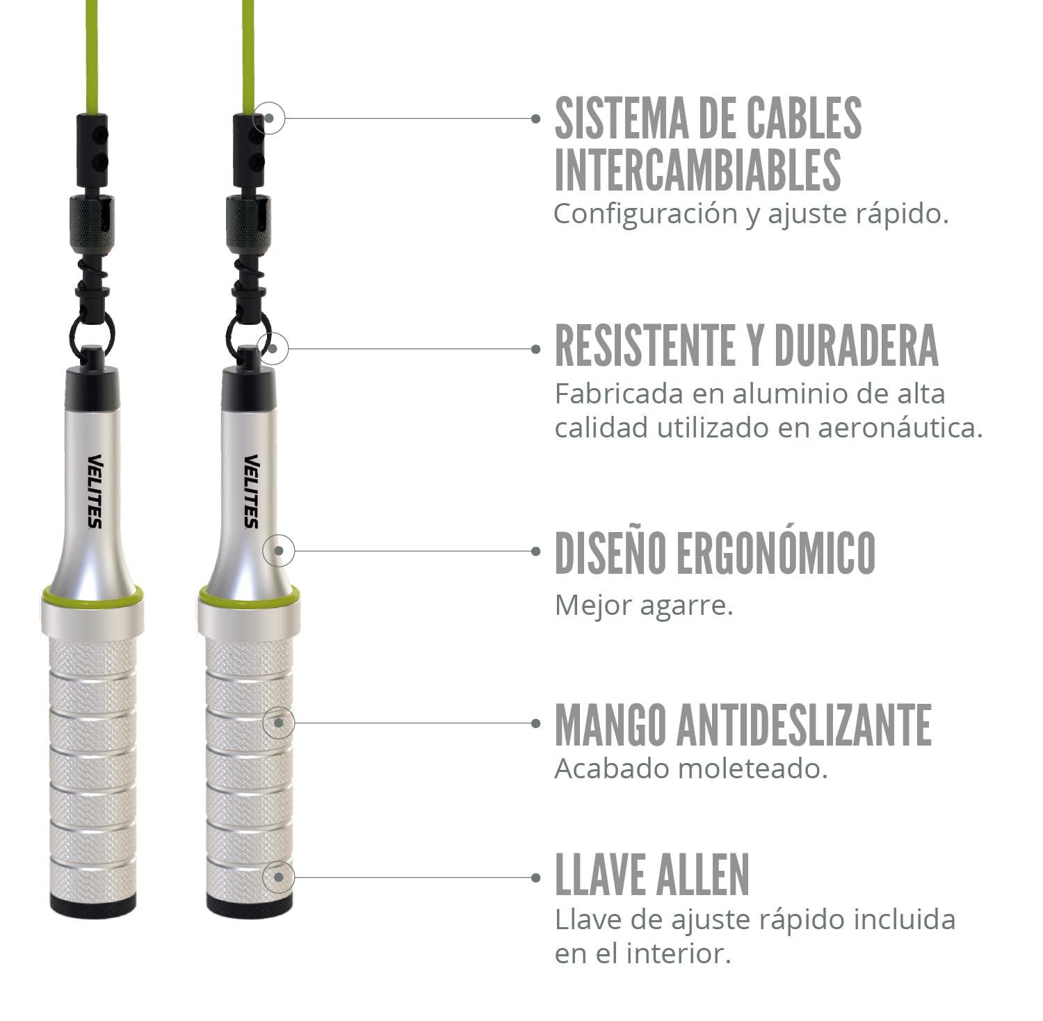 Velites Earth 2.0 Weighted Skipping Rope | Aluminum Fitness Speed Rope