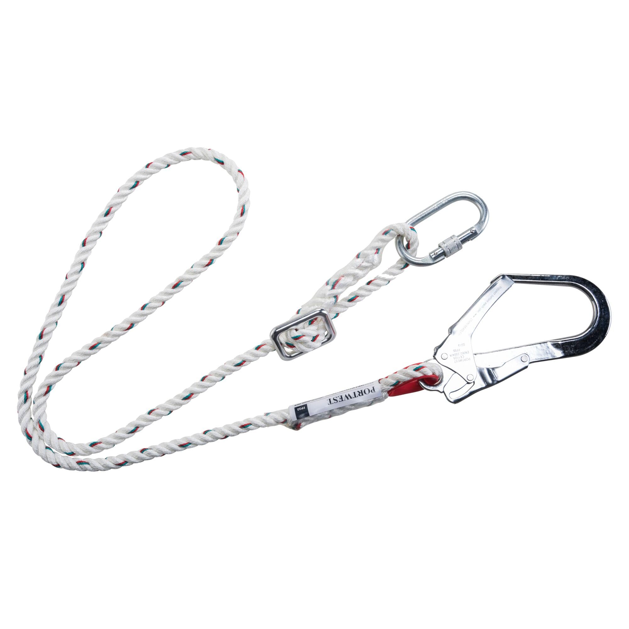 Portwest FP22 Adjustable 2m Restraint Lanyard - White Industrial Safety
