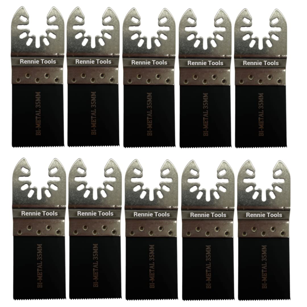Jolof Store 10-Pack 35mm Titanium Bi-Metal Oscillating Multi Tool Blades
