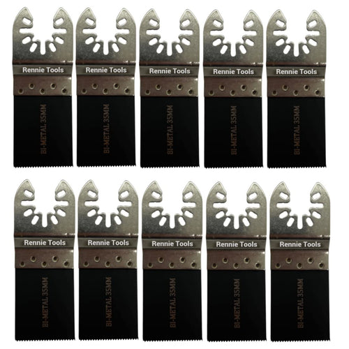 Jolof Store 10-Pack 35mm Titanium Bi-Metal Oscillating Multi Tool Blades