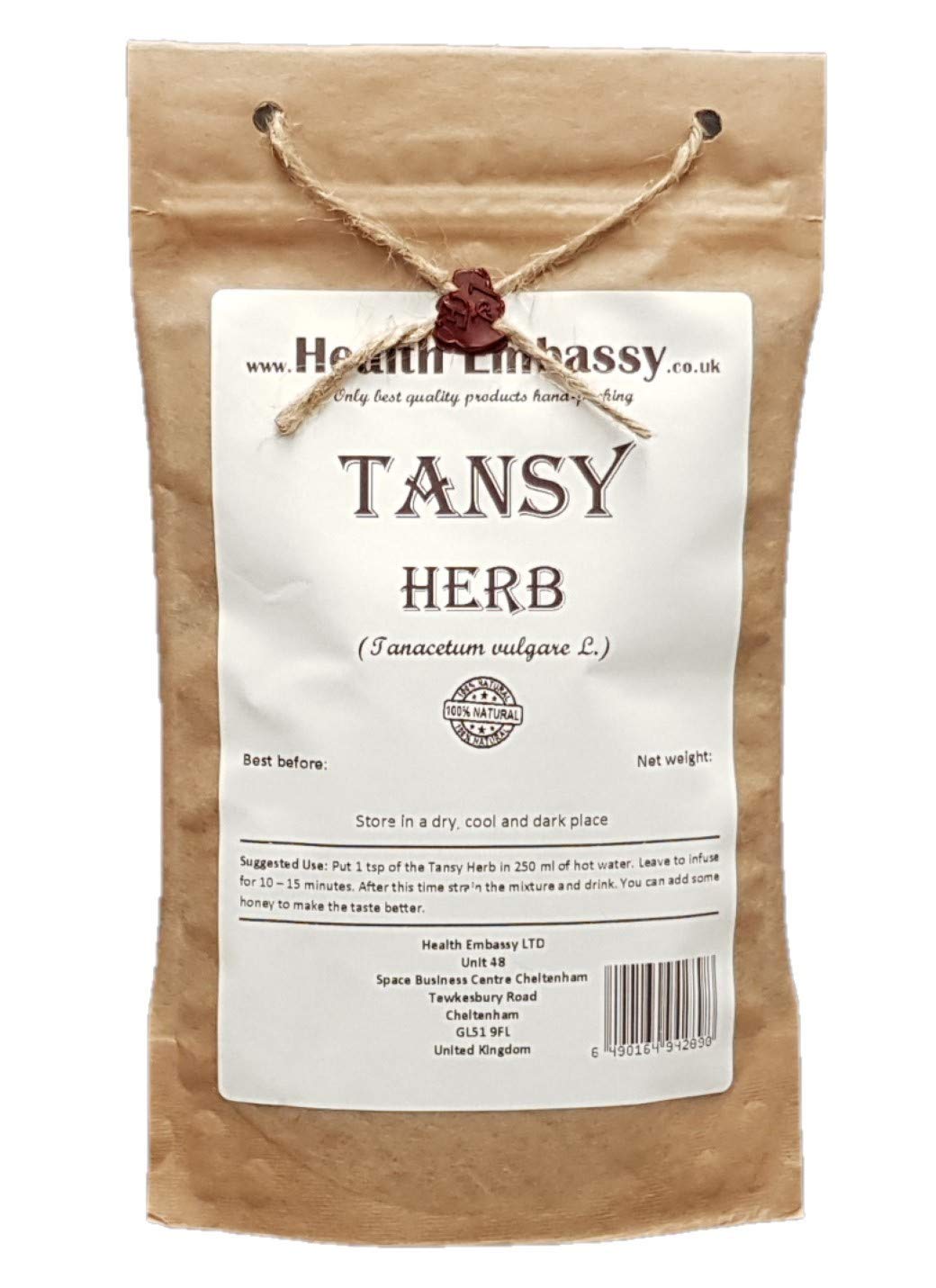 Health Embassy Tansy Herb (Tanacetum vulgare L) - Natural Dried Herbs, 100g