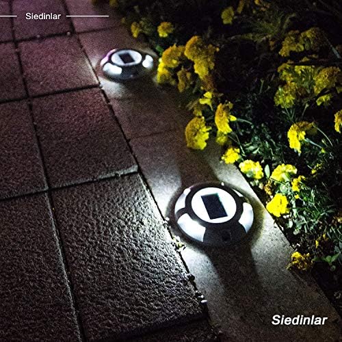 Siedinlar Solar Deck Lights – IP68 Waterproof Aluminum Ground Lights, 4 Pack