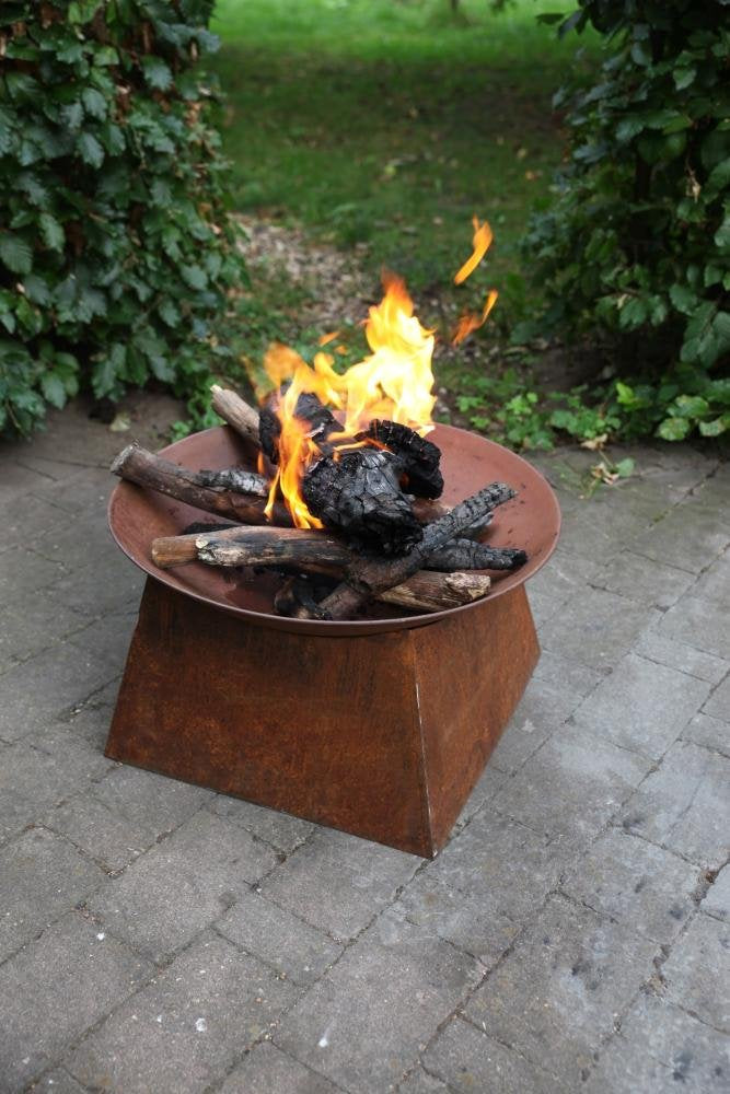 Esschert Design Rust Fire Bowl – 22 Inch Rusted Steel Outdoor Firepit